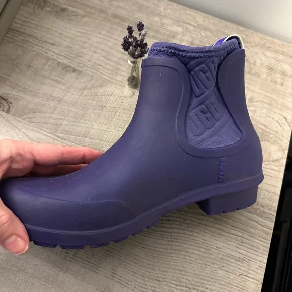 UGG Chevonne Waterproof Chelsea Rain Boots Purple - Picture 2 of 8